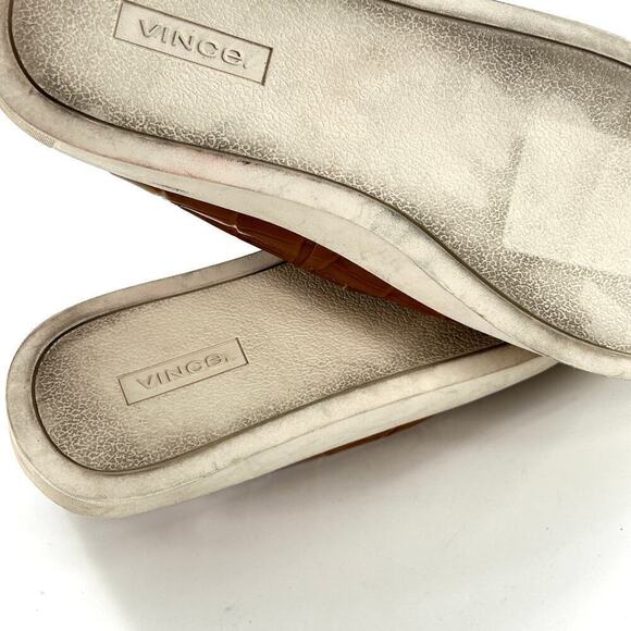 Vince Ghita Loafers 6 Croc Leather Gold Yellow Platform Slip On Comfort - Picture 5 of 10